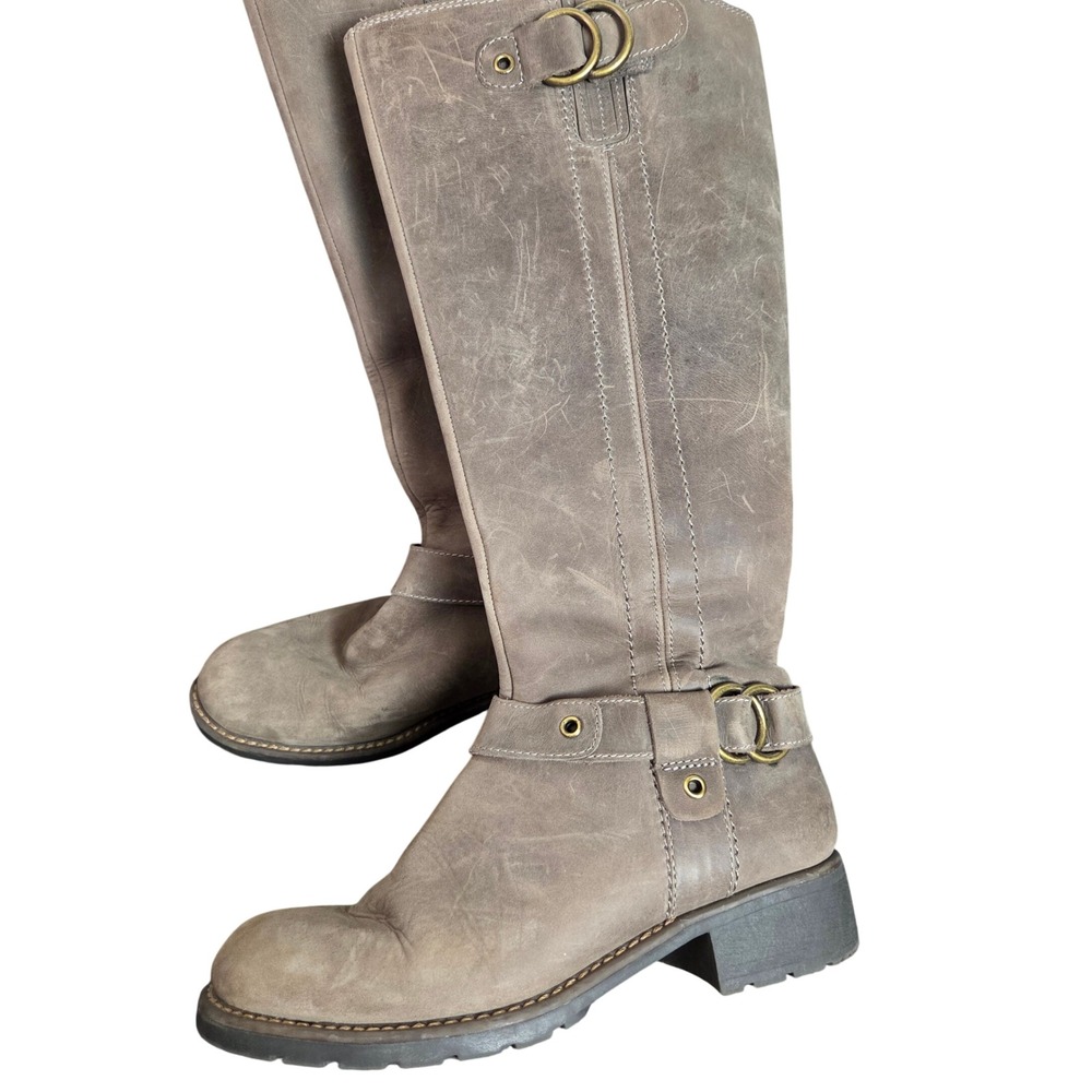 Clarks Orinoco Step Leather Riding Boots Women's 7.5M Brown Taupe